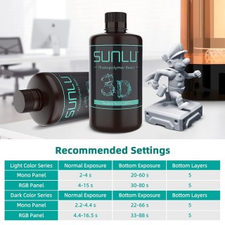 SUNLU 14K Standard Resin 1 KG 405 nm UV Light Curing LCD DLP MSLA 3D Printer